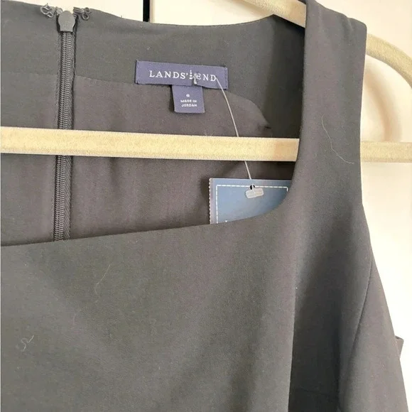 Lands End Black Square Neck Dress Size 6 NWT - Picture 2 of 3